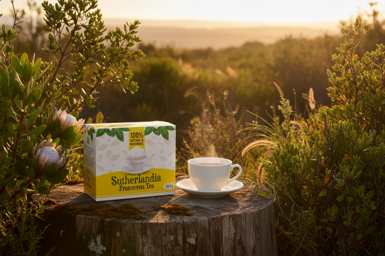 Outdoor nature setting with steaming cup