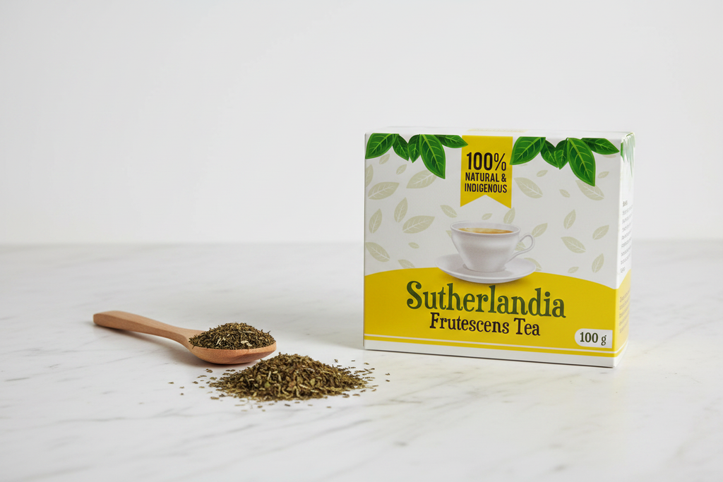 Sutherlandia tea box with loose leaf tea
